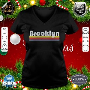 Brooklyn Retro Vintage 70s 80s 90s Men Women Christmas Gift v-neck