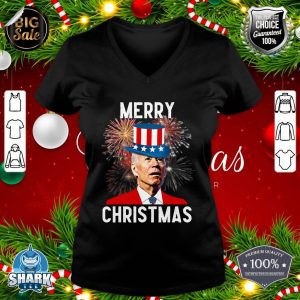 Joe Biden Xmas Merry Christmas For Funny 4th Of July v-neck