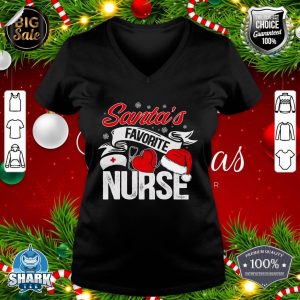 Santa's favorite nurse v-neck