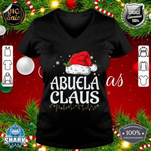 Abuela Claus Christmas Costume Gift Santa Matching Family v-neck