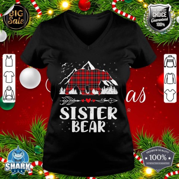 Arrow Hearts Noel Costume Merry Christmas Day Sister Bear v-neck