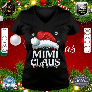 Mimi Claus Christmas Costume Gift Santa Matching Family Xmas v-neck