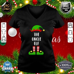 Uncle Elf Matching Family Christmas Pajamas Men Women v-neck