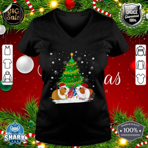 Guinea Pig Christmas Guinea Pigs Before Christmas Tree v-neck