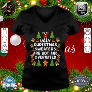 Funny Christmas Shirt for Ugly Sweater Party Men Women Kids v-neck