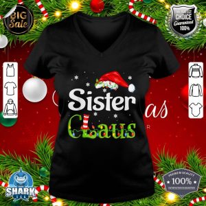 Sister Claus Santa Funny Christmas Pajama Matching Family v-neck