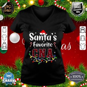 Santa's Favorite CNA Certified Nursing Assistant Nurse X-mas v-neck