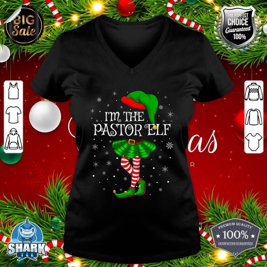 Family Matching Women Girls I'm The Pastor Elf Christmasv-neck