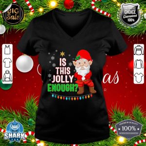 Is This Jolly Enough Christmas Gnome Elf v-neck