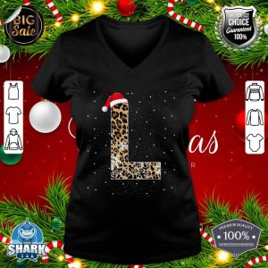 Awesome Letter L Initial Name Leopard Plaid Christmas Pajama v-neck