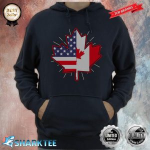 American Canadian Flag Maple Leaf US Flag Country Canada Hoodie