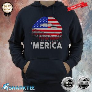 American Flag Lips Independence Day Hoodie