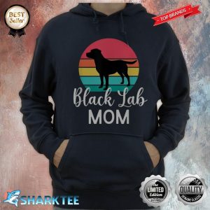Black Lab Mom Labrador Retriever Retro Sunset Hoodie