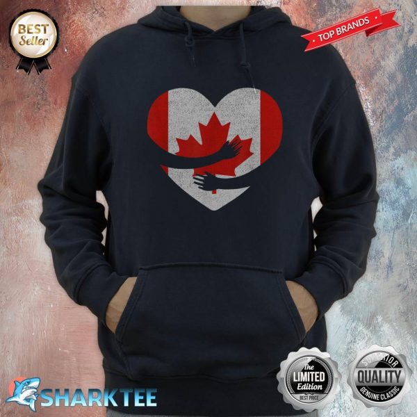 Canadian Flag Patriotic Heart Canada Proud Vintage Hoodie