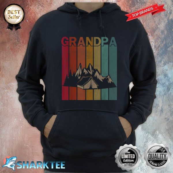 Camping Retro Style Vintage Grandpa Graphic Fathers Day Hoodie