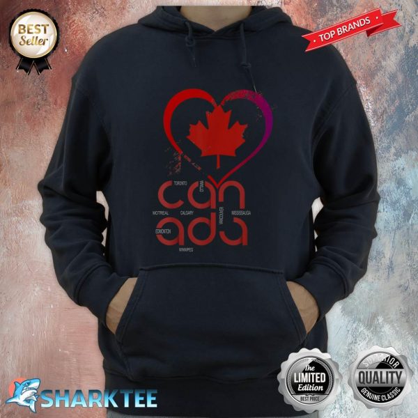 Can Ada Heart Maple Leaf Happy Canada Day Hoodie