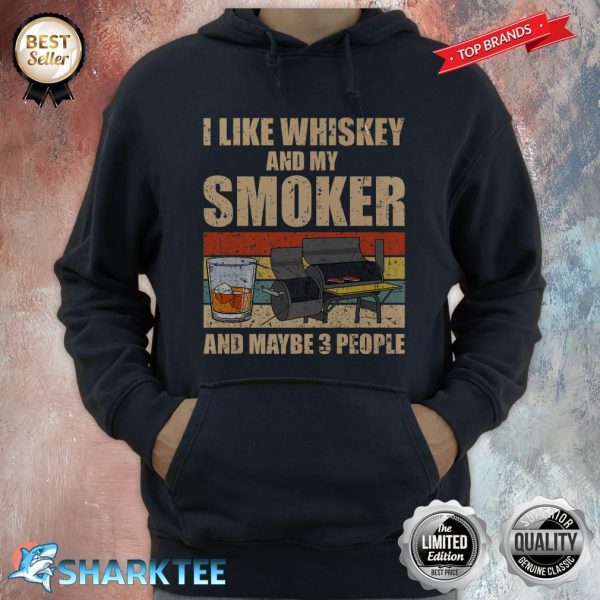 Cool Whiskey Art For Men Women Meat Smoking Bourbon Premium Hoodie
