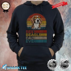 Dog Vintage Best Beagle Dad Ever Fathers Day Puppy Dog Dad Hoodie
