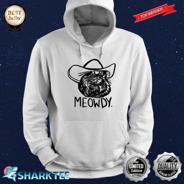Funny Retro Cat Cowboy Meowdy Western Country Cat Lovers Hoodie