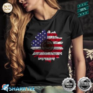 American Flag Sunflower Graphic 4th Of July Shirt