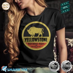 Bison Gelbstein Nationalpark Campingliebhaber Shirt