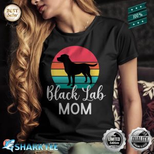 Black Lab Mom Labrador Retriever Retro Sunset Shirt
