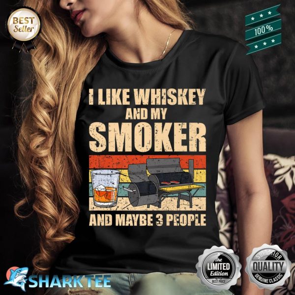 Cool Whiskey Art For Men Women Meat Smoking Bourbon Premium Shirt