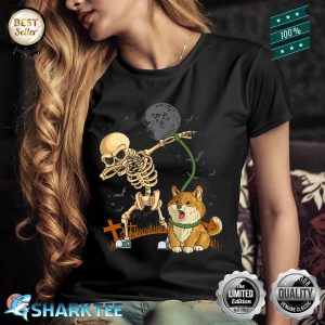 Dog Walker Skeleton Corgi Dog Walking Premium Shirt