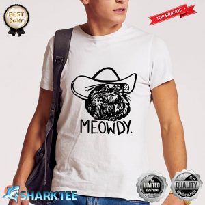 Funny Retro Cat Cowboy Meowdy Western Country Cat Lovers Shirt