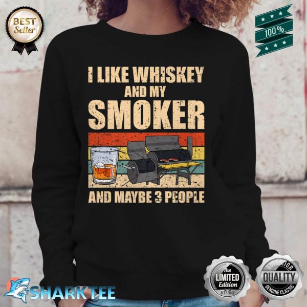 Cool Whiskey Art For Men Women Meat Smoking Bourbon Premium Sweatshirt