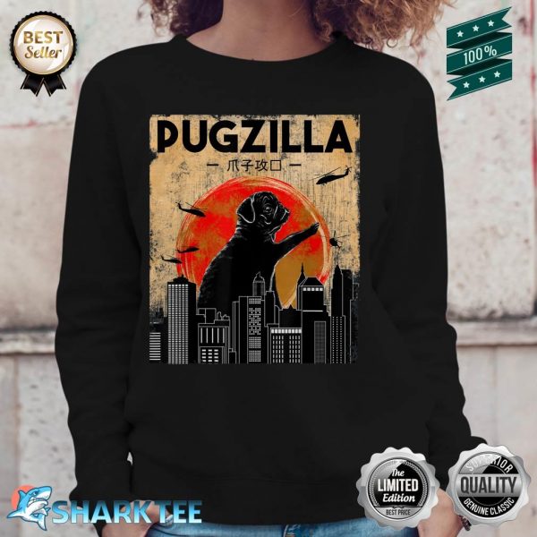 Dog Pug Pugzilla Towner Sweatshirt