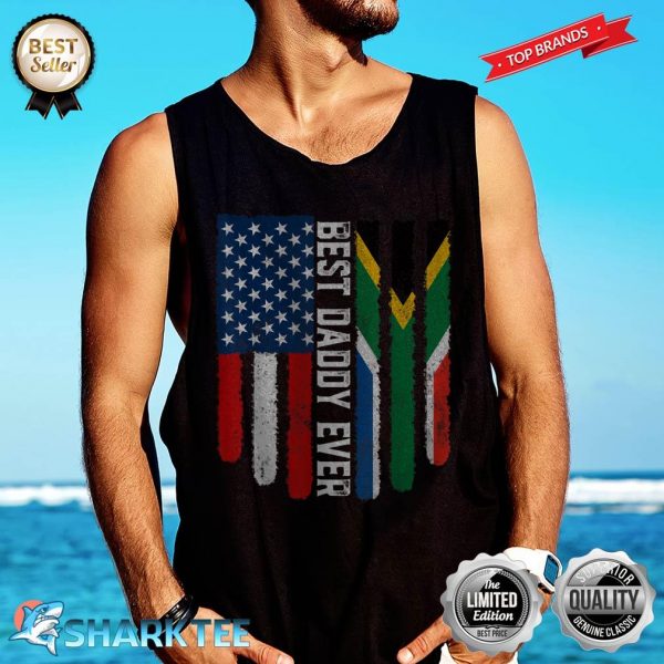 American Flag South Africa Flag Best Daddy Ever Family Tank-top