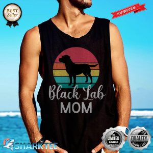 Black Lab Mom Labrador Retriever Retro Sunset Tank-top
