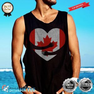 Canadian Flag Patriotic Heart Canada Proud Vintage Tank-top