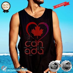 Can Ada Heart Maple Leaf Happy Canada Day Tank-top