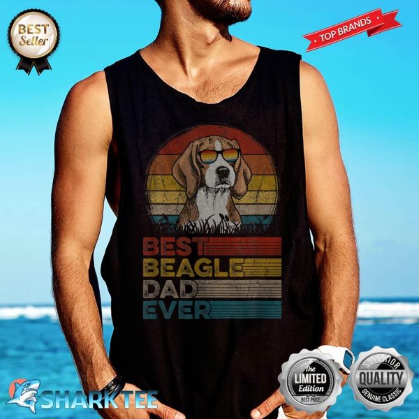 Dog Vintage Best Beagle Dad Ever Fathers Day Puppy Dog Dad Tank-top