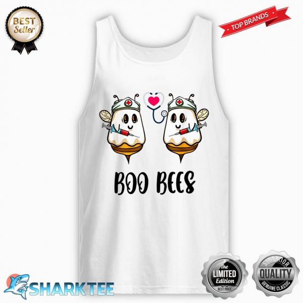Funny Nurse Boo Bees Boo Crew Vintage Halloween Tank-top