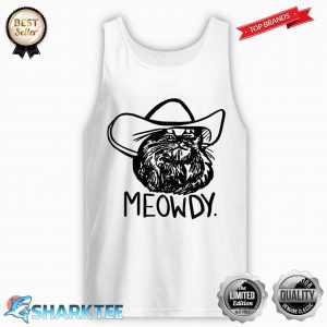 Funny Retro Cat Cowboy Meowdy Western Country Cat Lovers Tank-top