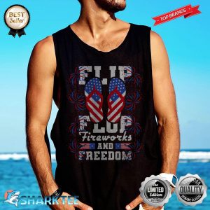Flip Flop Fireworks And Freedom Independence Day USA Flag Tank-top