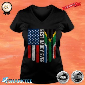 American Flag South Africa Flag Best Daddy Ever Family V-neck
