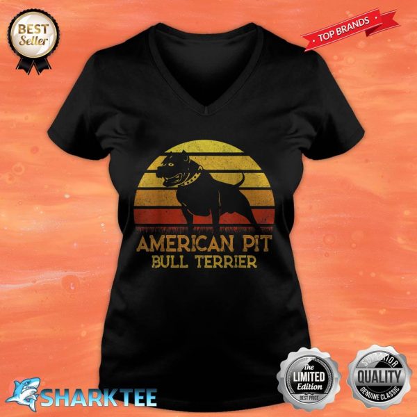 American Pit Bull Terrier Dog Lovers Dad Mom Father Day V-neck