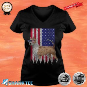 American Staffordshire Terrier Patriotic Dog USA Flag V-neck