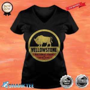 Bison Gelbstein Nationalpark Campingliebhaber V-neck