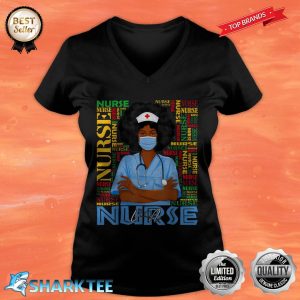 Black History Juneteenth VA Nurse African Melanin V-neck