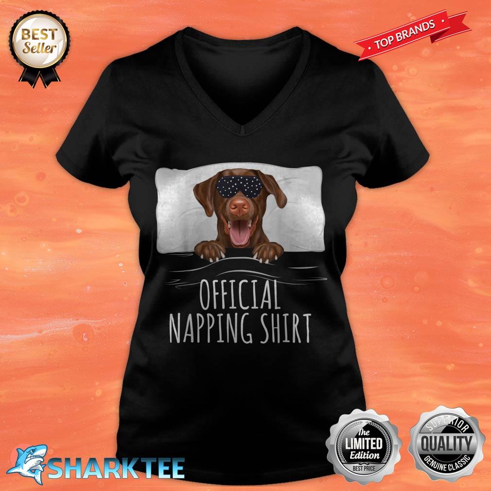 Black Sleep Mask Brown Labrador Retriever Official Napping V-neck