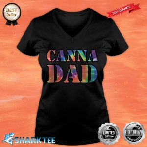 Canna Dad Tie Dye Hippie Daddy Weed Cannabis Fathers Day V-neck