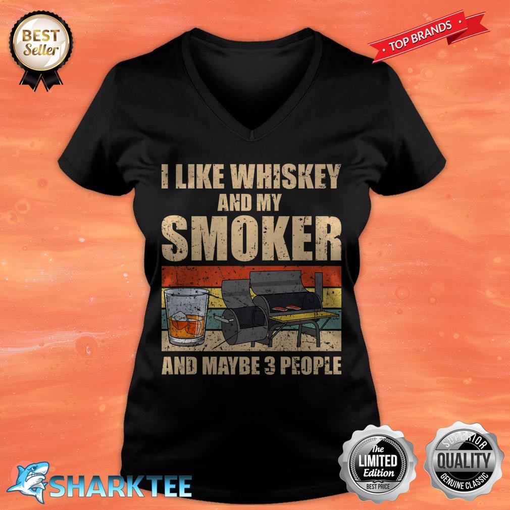 Cool Whiskey Art For Men Women Meat Smoking Bourbon Premium V-neck
