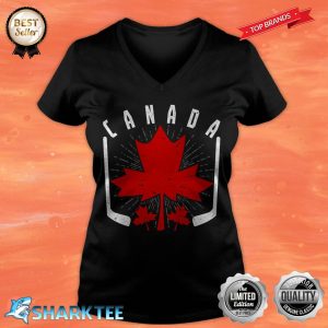 Country Canadian Maple Leaf Ice Hockey Canada V-neck