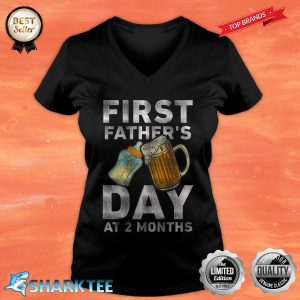 First Fathers Day Beer Baby Bottle At 2 Months V-neck