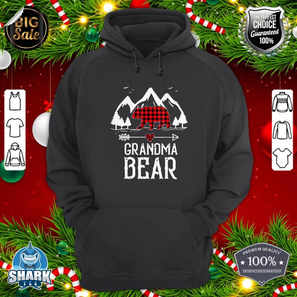 Red Plaid Grandma Bear Matching Family Pajama Christmas hoodie